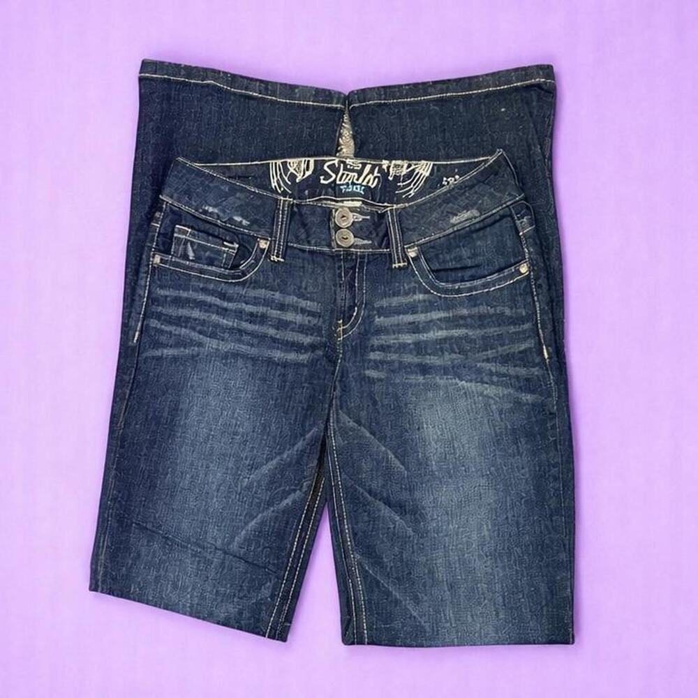 Dark wash low rise double